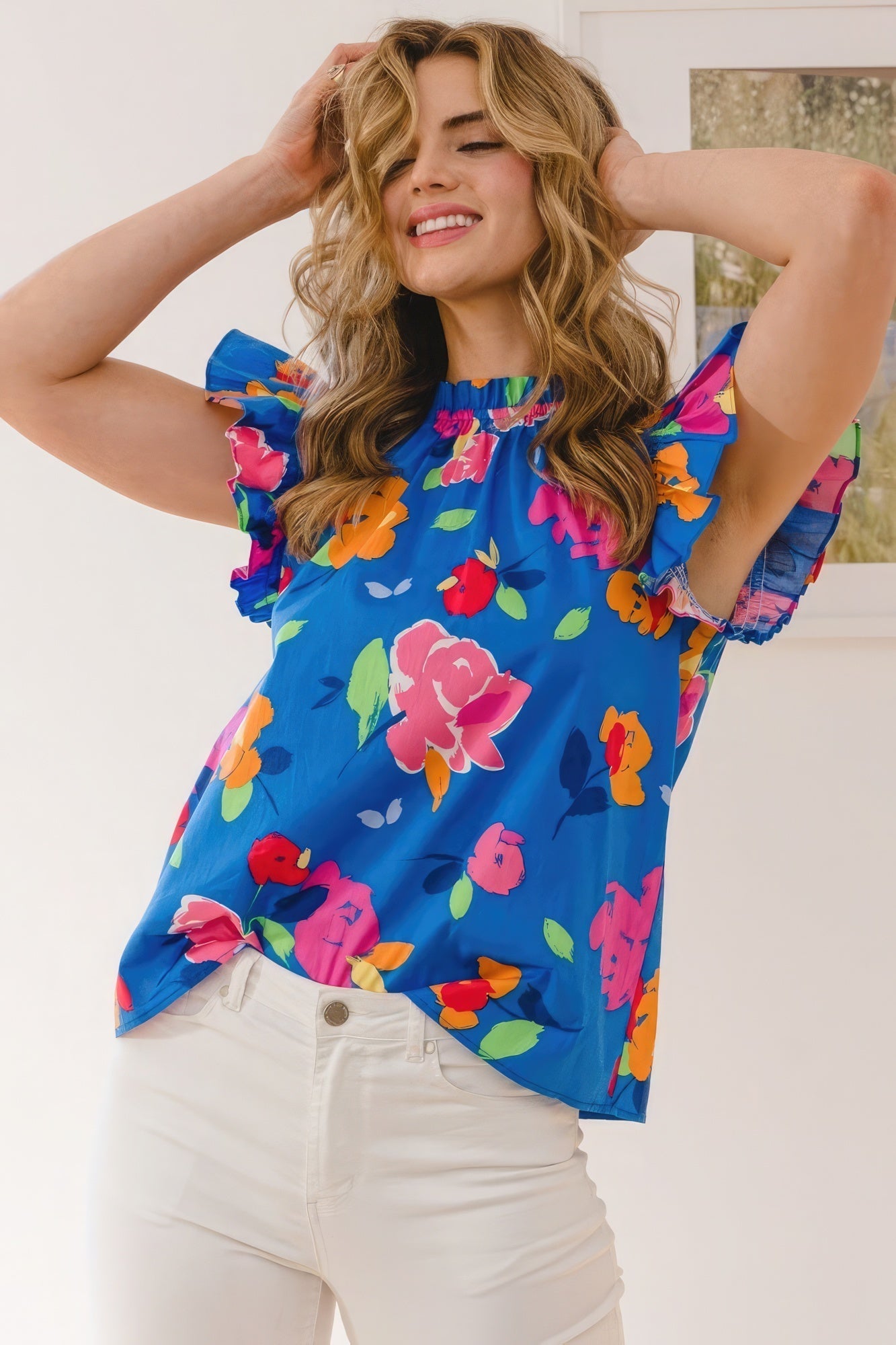 Floral Printed Blouse - Premium  from ZLA - Just $46! Shop now at ZLA