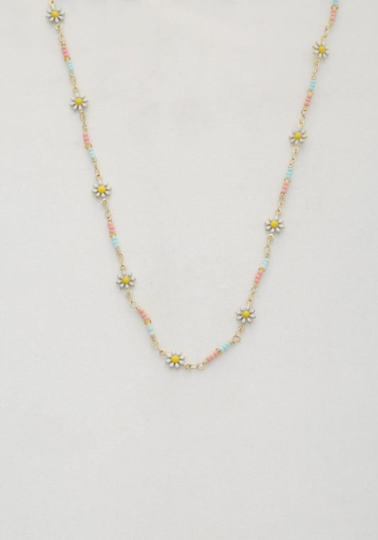 Flower Beaded Necklace - ZLA