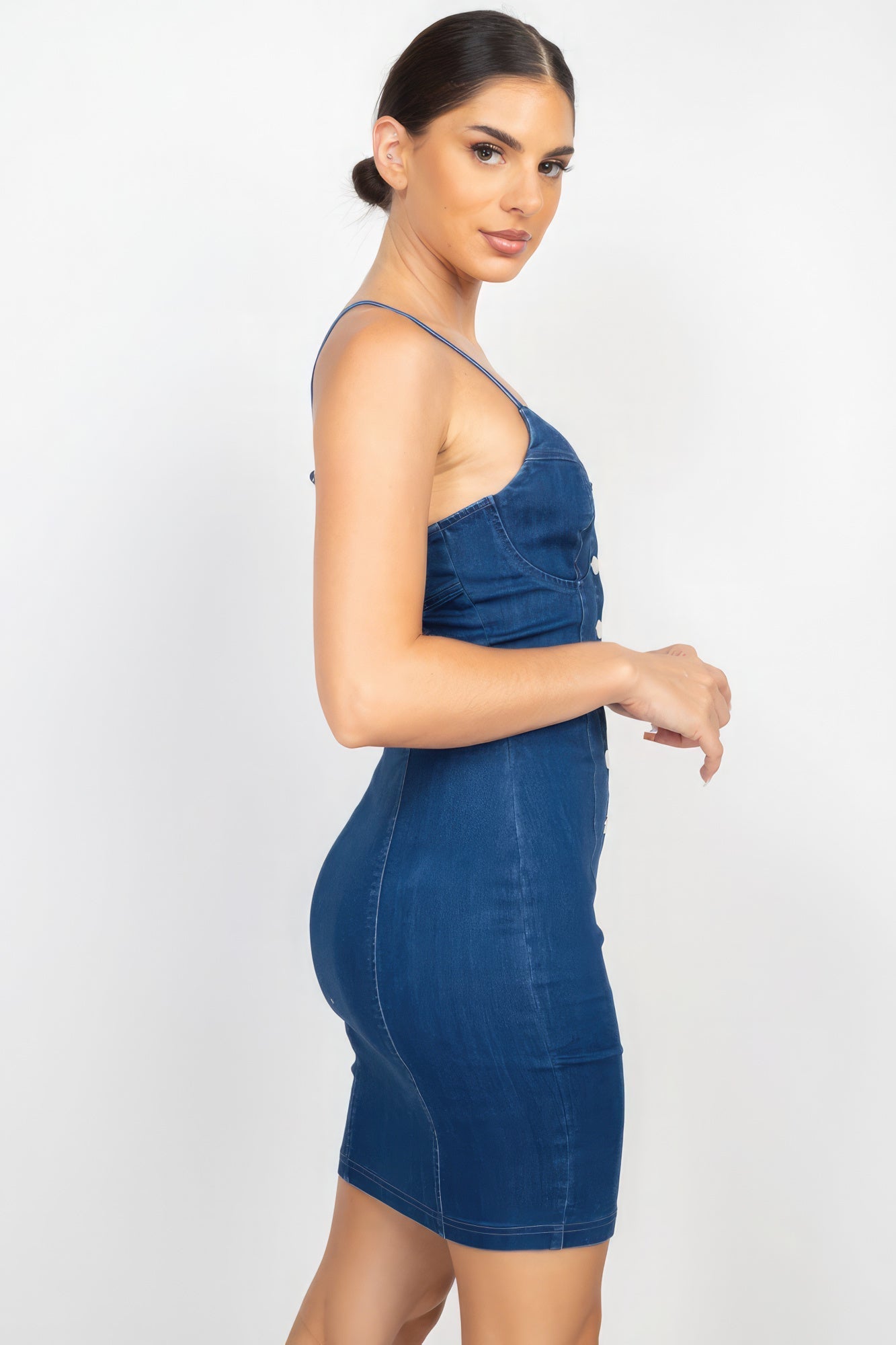 Front Button Cami Denim Dress - Premium  from ZLA - Just $21.50! Shop now at ZLA