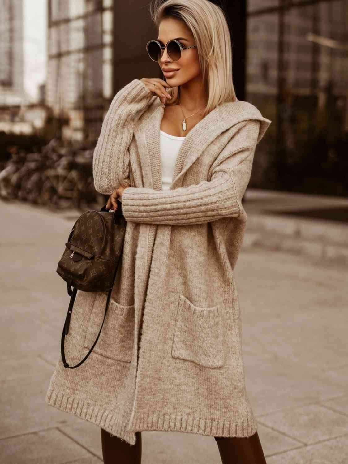 Full Size SIMPLY LIVE Hooded Cardigan - Premium  from Trendsi - Just $53! Shop now at ZLA