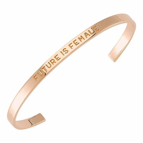 Future is Female Silver Engraved Bracelet Cuff - Premium Jewelry & Watches from Mauve Baobab - Just $36.57! Shop now at ZLA