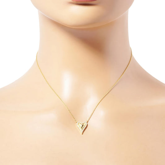 Gold Dipped Heart Pendant Necklace - ZLA