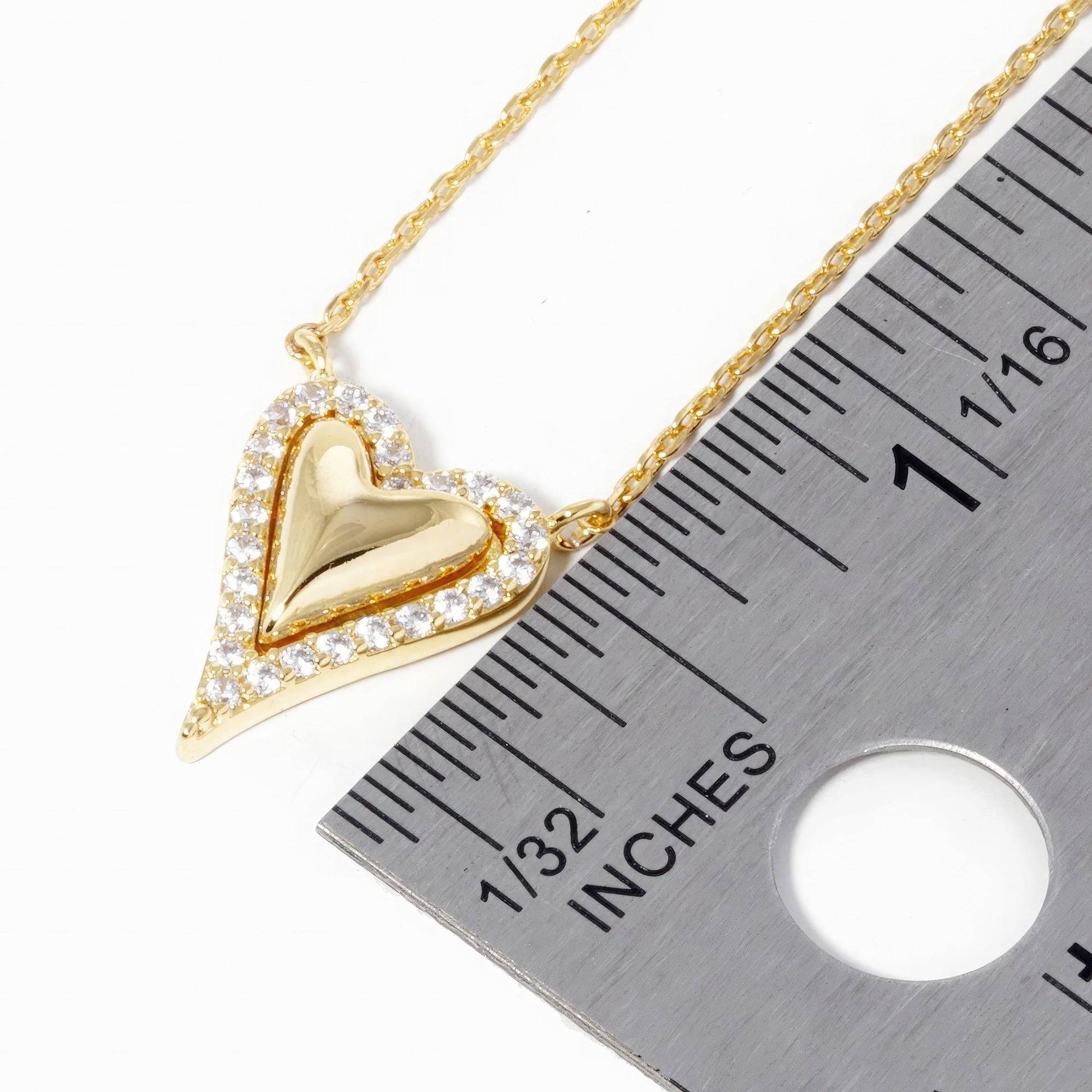 Gold Dipped Heart Pendant Necklace - ZLA