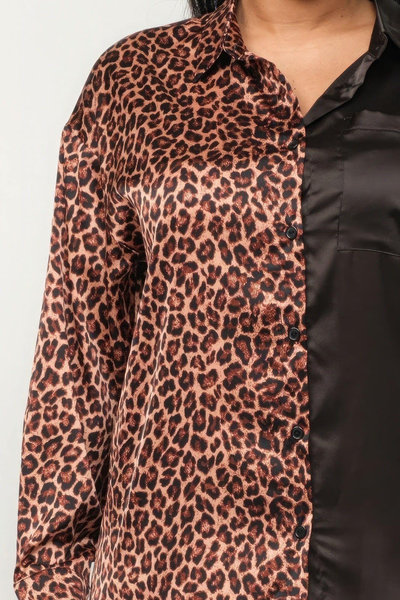 Half Animal Print And Half Solid Top And Pants Set - Premium  from ZLA - Just $64.50! Shop now at ZLA