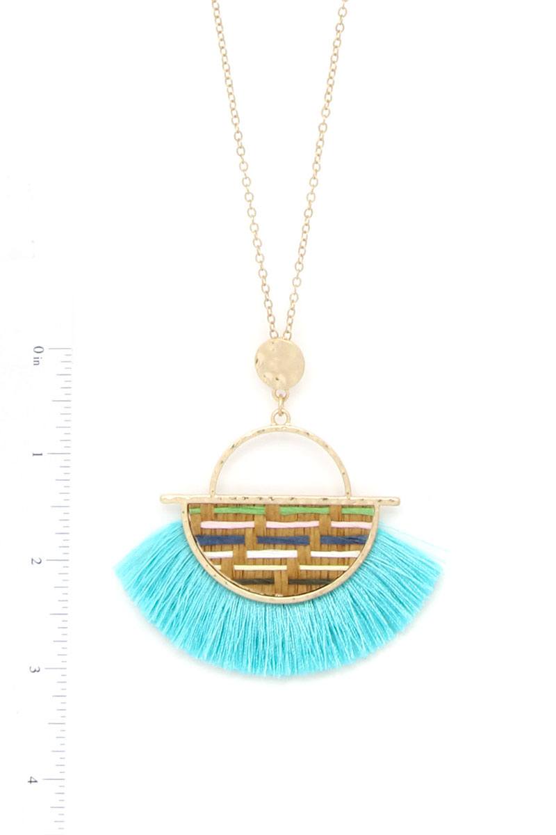 Half Circle Tassel Pendant Necklace - ZLA