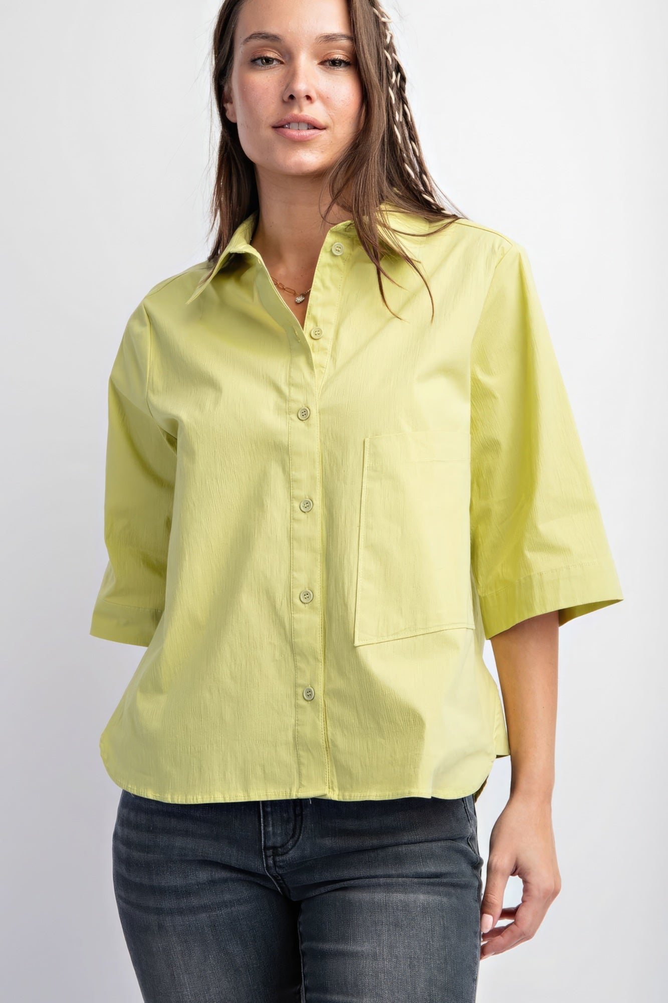 Half Slvs Stretch Poplin Button Down Shirt - Premium  from ZLA - Just $51.50! Shop now at ZLA