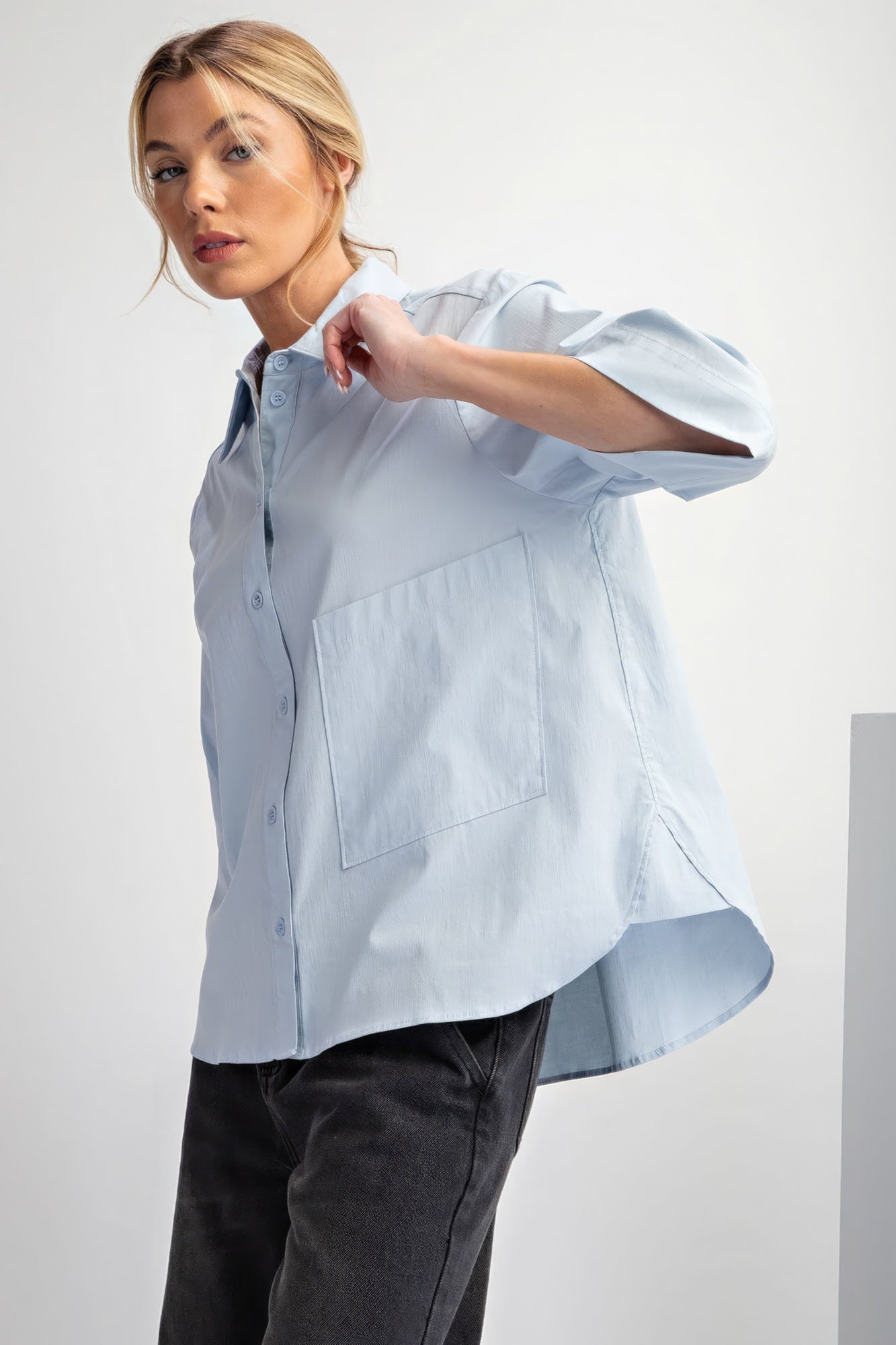 Half Slvs Stretch Poplin Button Down Shirt - Premium  from ZLA - Just $51.50! Shop now at ZLA