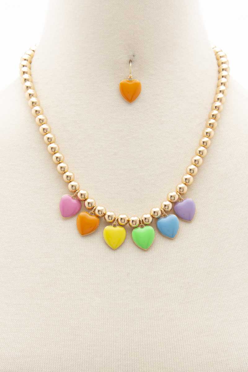 Heart Ball Bead Necklace - ZLA