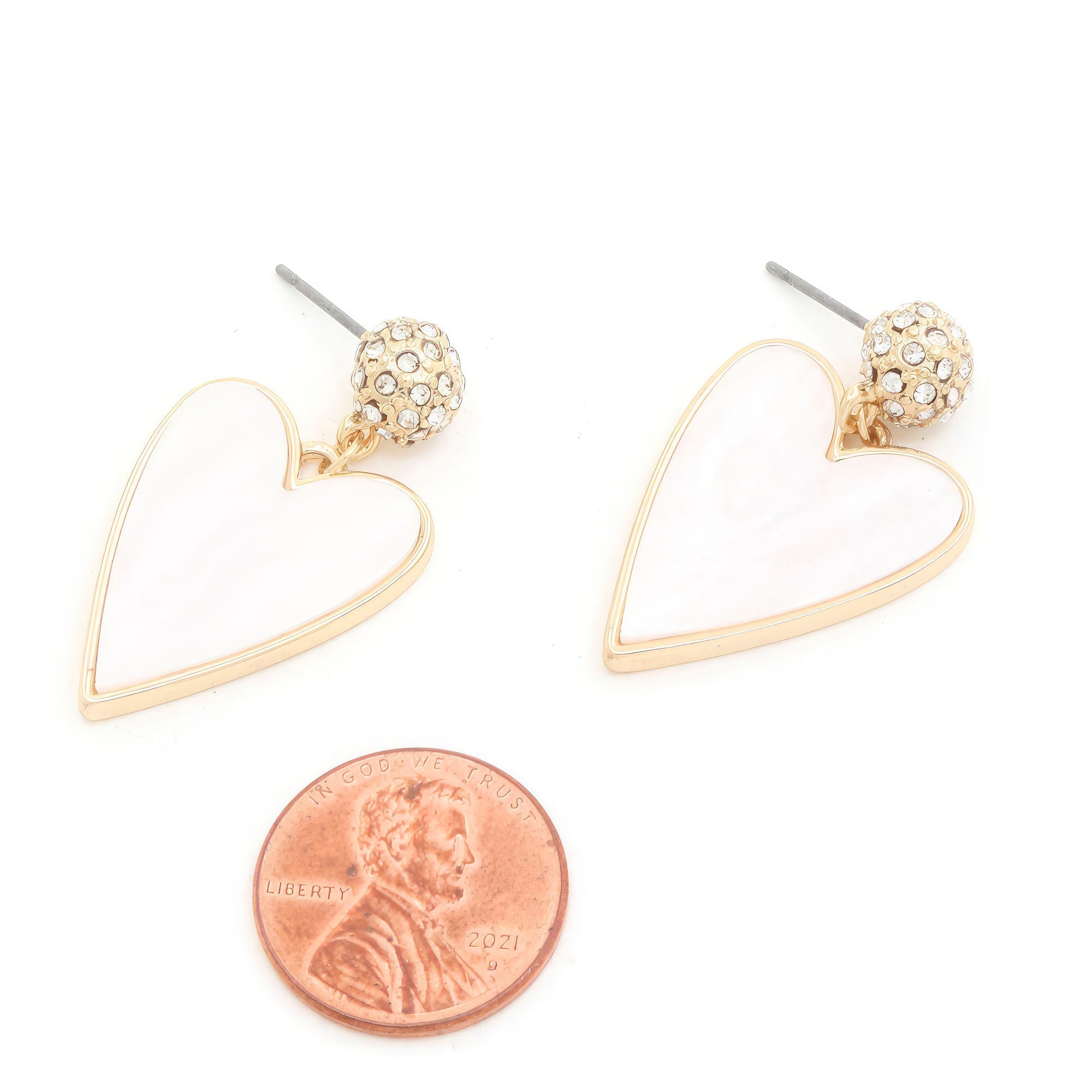 Heart Rhinestone Bead Dangle Earring - Premium  from ZLA - Just $12! Shop now at ZLA