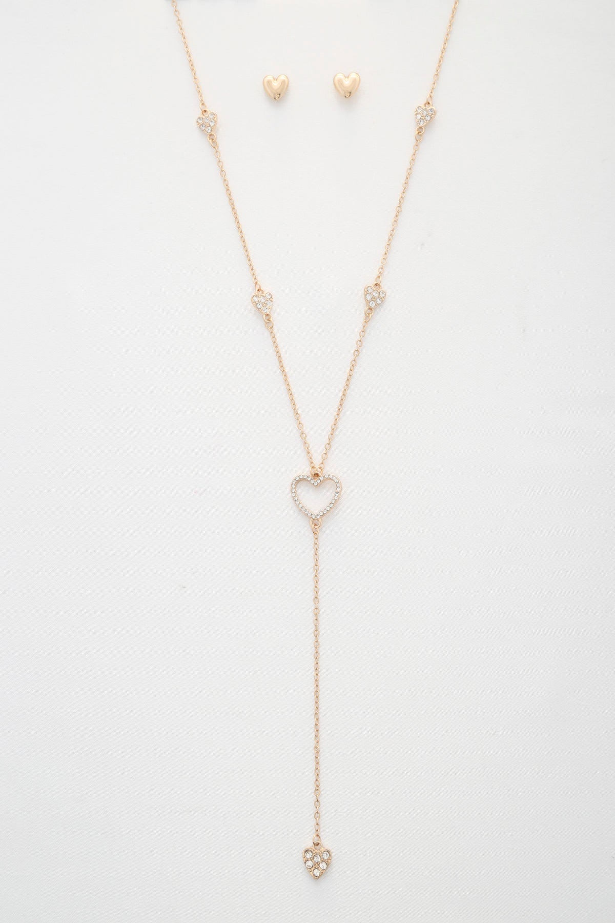 Heart Y Shape Metal Necklace - ZLA