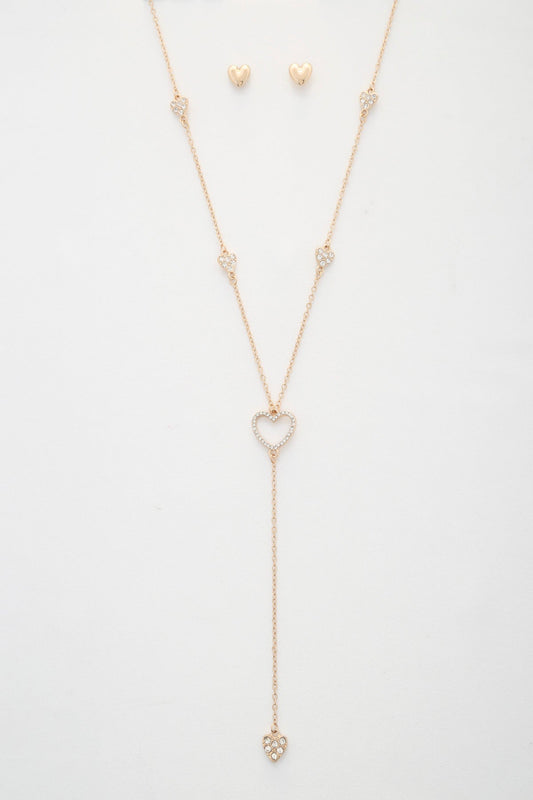 Heart Y Shape Metal Necklace - ZLA