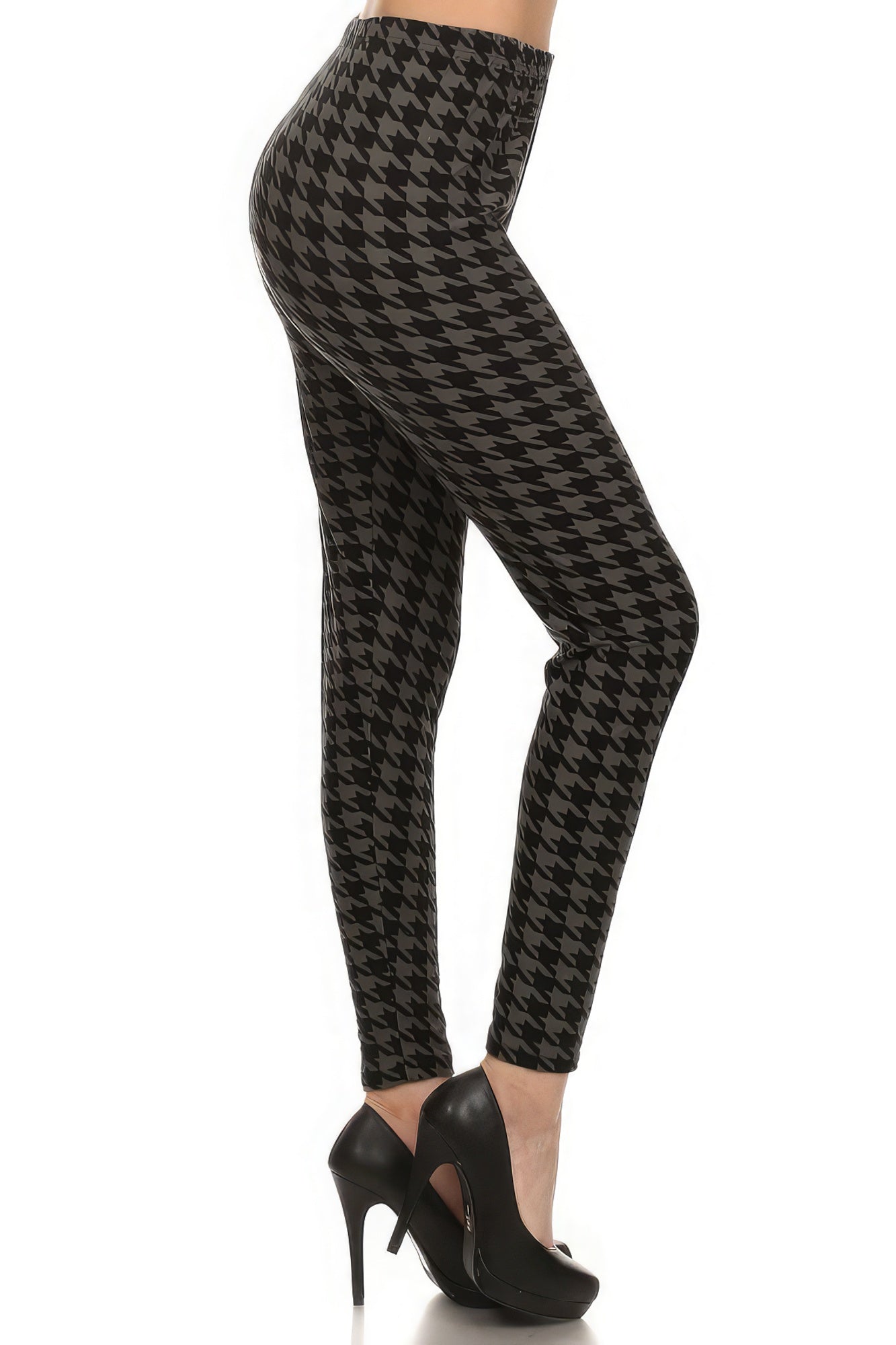 High Waisted Houndtooth Printed Knit Legging With Elastic Waistband - Premium  from ZLA - Just $10.50! Shop now at ZLA