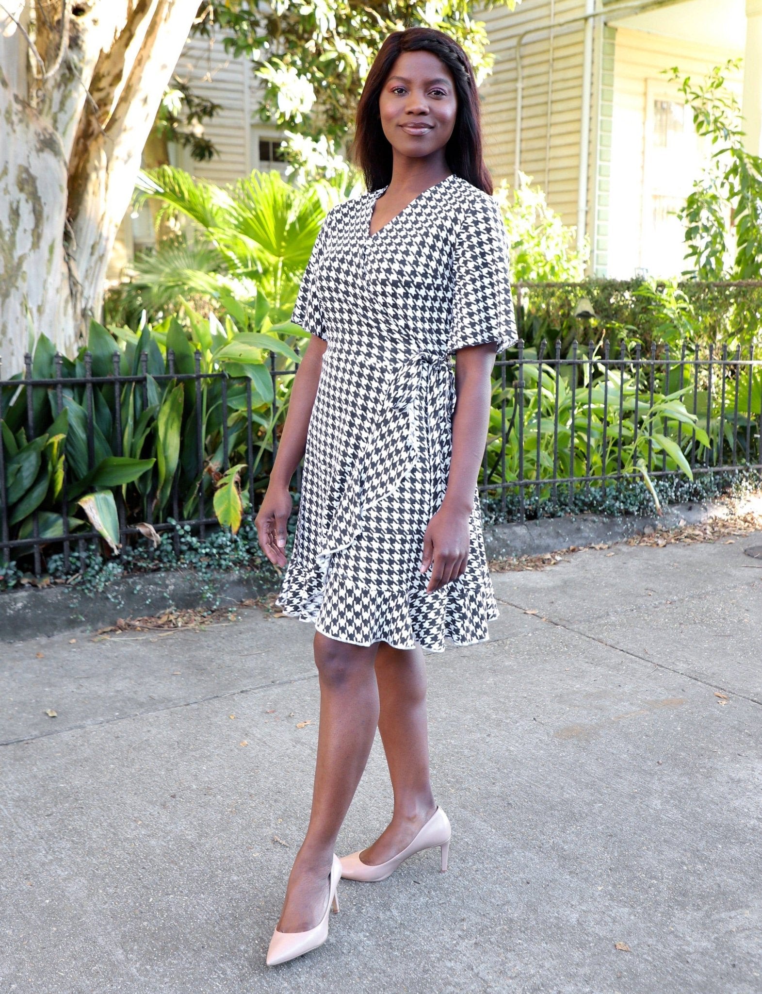 Houndstooth Organic Wrap Dress - Premium  from Passion Lilie - Just $96! Shop now at ZLA