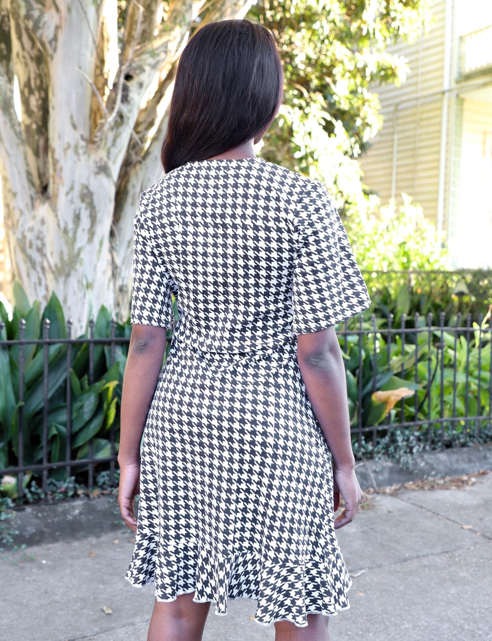 Houndstooth Organic Wrap Dress - Premium  from Passion Lilie - Just $96! Shop now at ZLA