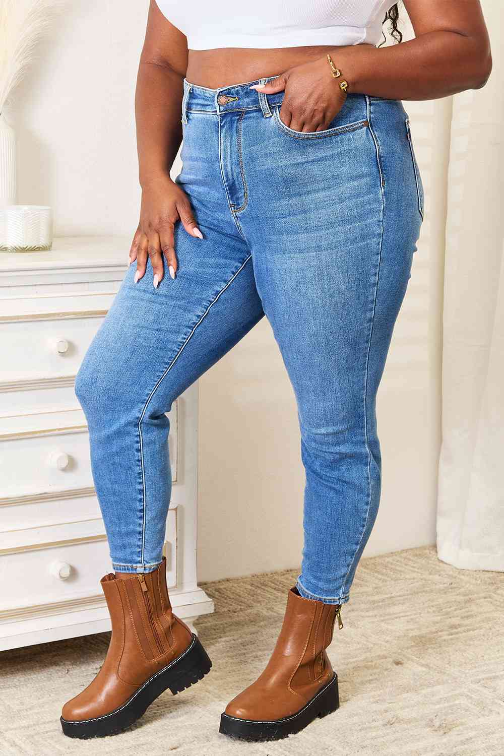 Judy Blue Full Size High Waist Skinny Jeans - Premium  from Trendsi - Just $64! Shop now at ZLA