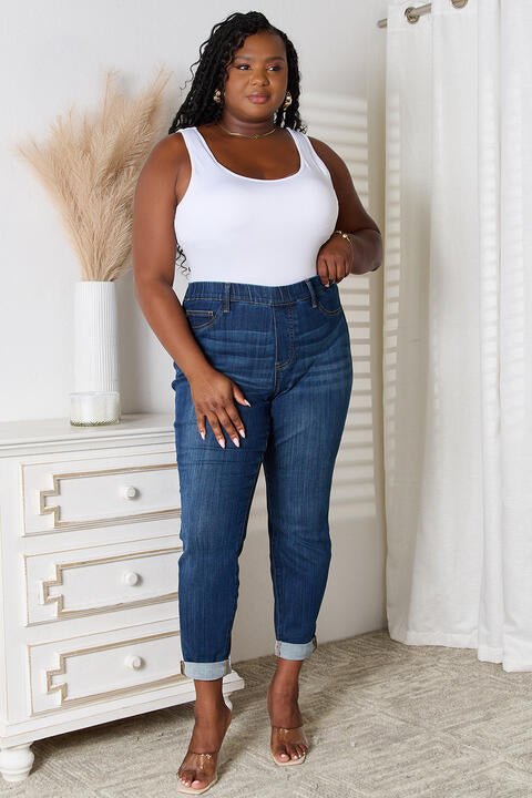 Judy Blue Full Size Skinny Cropped Jeans - Premium  from Trendsi - Just $64! Shop now at ZLA