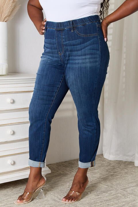 Judy Blue Full Size Skinny Cropped Jeans - Premium  from Trendsi - Just $64! Shop now at ZLA