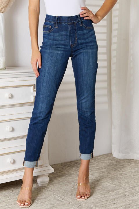 Judy Blue Full Size Skinny Cropped Jeans - Premium  from Trendsi - Just $64! Shop now at ZLA