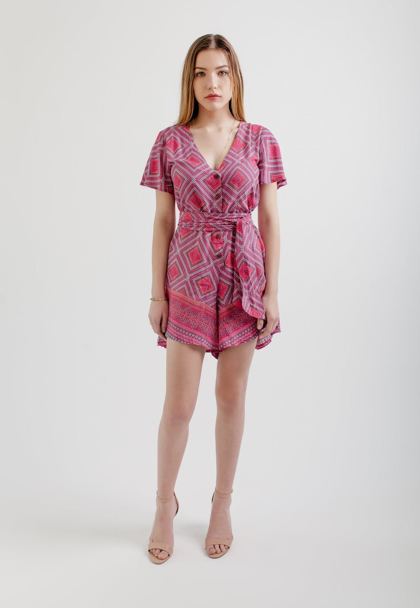 Kaia Romper | Pink - Premium  from Poème Clothing - Just $73.64! Shop now at ZLA