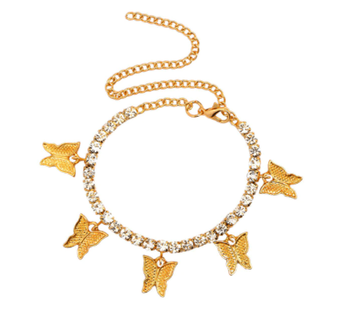 Kaura Butterfly Anklet - Gold - Premium Jewelry & Watches from Lazurite - Just $8.76! Shop now at ZLA