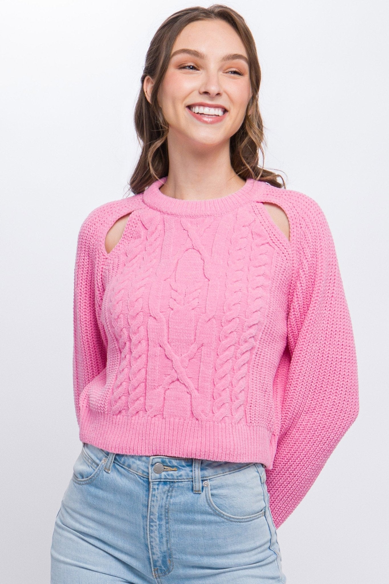 Knit Pullover Sweater With Cold Shoulder Detail - Premium  from ZLA - Just $21! Shop now at ZLA