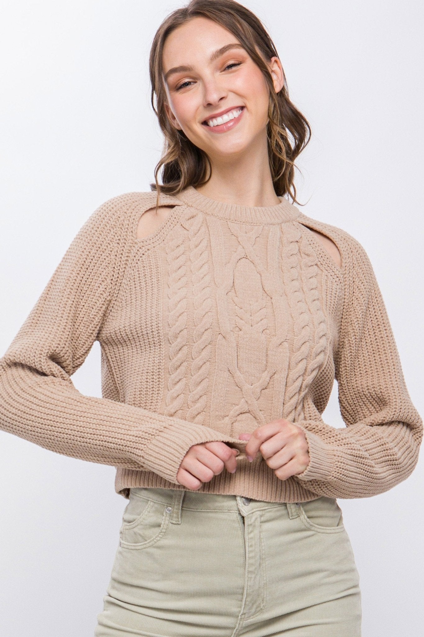 Knit Pullover Sweater With Cold Shoulder Detail - Premium  from ZLA - Just $21! Shop now at ZLA