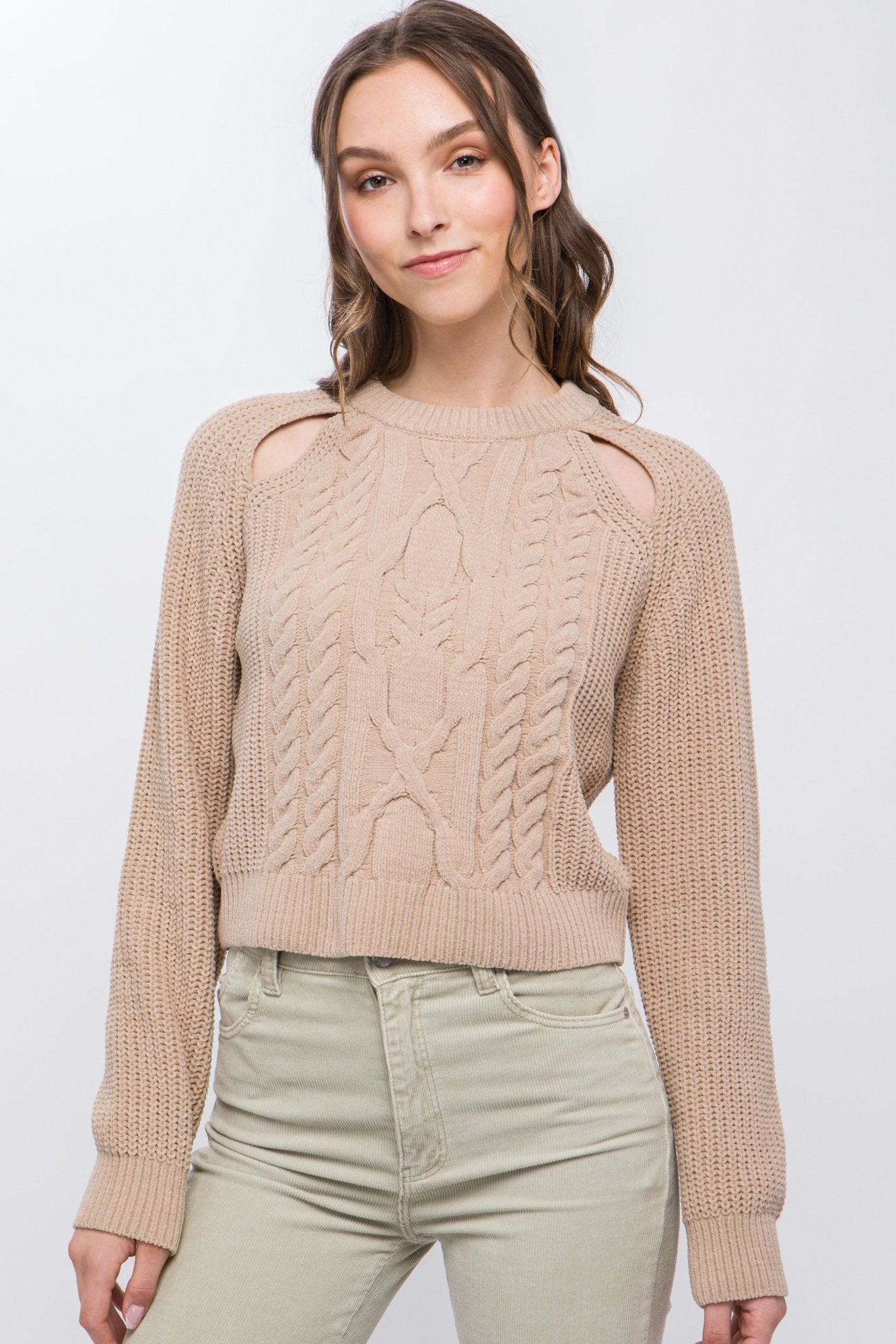 Knit Pullover Sweater With Cold Shoulder Detail - Premium  from ZLA - Just $21! Shop now at ZLA