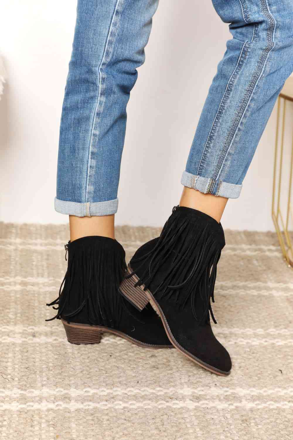 Legend Women's Fringe Cowboy Western Ankle Boots - Premium  from Trendsi - Just $55! Shop now at ZLA