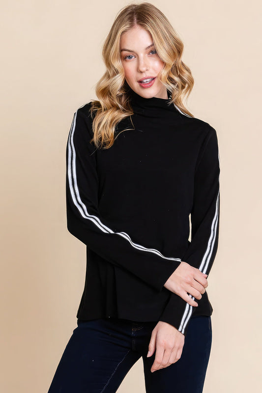 Long Sleeve Solid Mock Neck Casual Top - Premium  from ZLA - Just $31! Shop now at ZLA