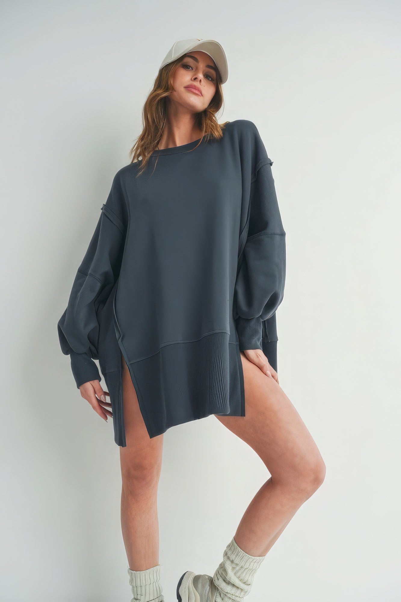Long Sleeve Sweater With Slit - Premium  from ZLA - Just $62! Shop now at ZLA