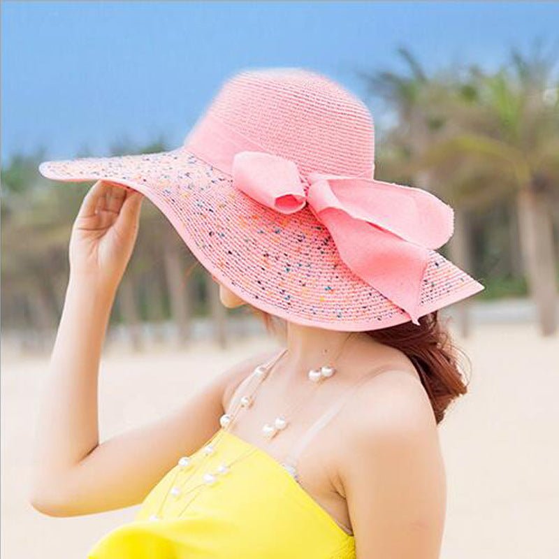 Manufacturers sell big brim hat shade straw hat female summer foldable sunscreen sun hat travel seaside vacation beach hat - Premium  from ZLA - Just $7.30! Shop now at ZLA