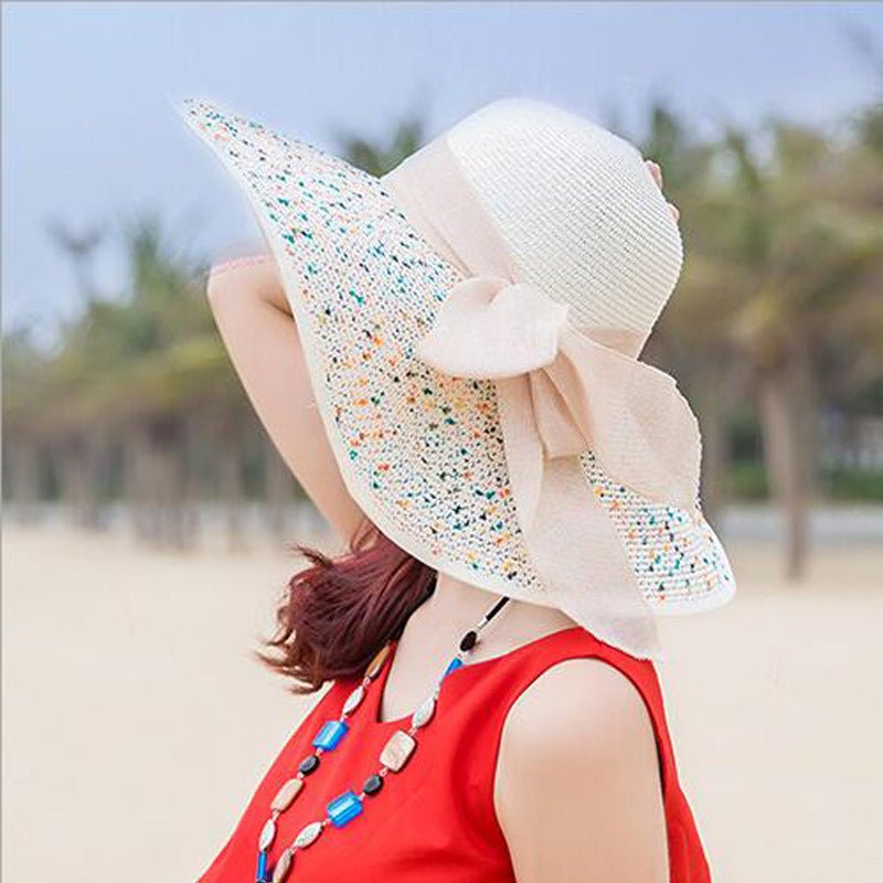 Manufacturers sell big brim hat shade straw hat female summer foldable sunscreen sun hat travel seaside vacation beach hat - Premium  from ZLA - Just $7.30! Shop now at ZLA