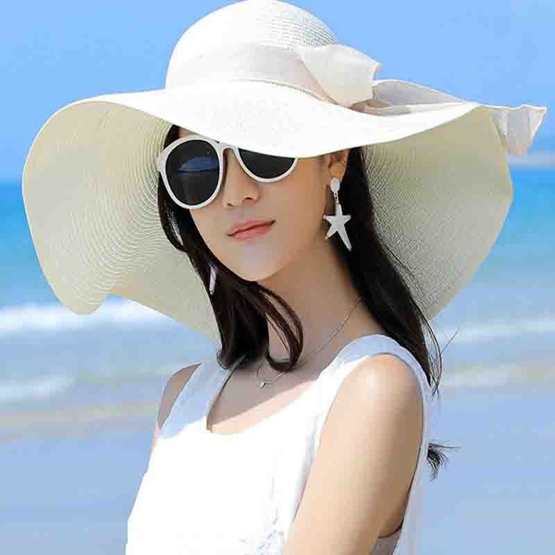 Manufacturers sell big brim hat shade straw hat female summer foldable sunscreen sun hat travel seaside vacation beach hat - Premium  from ZLA - Just $7.30! Shop now at ZLA