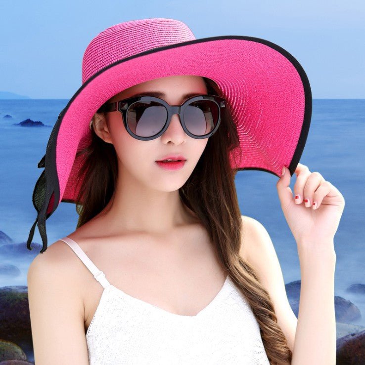 Manufacturers sell big brim hat shade straw hat female summer foldable sunscreen sun hat travel seaside vacation beach hat - Premium  from ZLA - Just $7.30! Shop now at ZLA