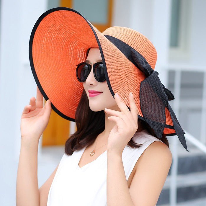 Manufacturers sell big brim hat shade straw hat female summer foldable sunscreen sun hat travel seaside vacation beach hat - Premium  from ZLA - Just $7.30! Shop now at ZLA