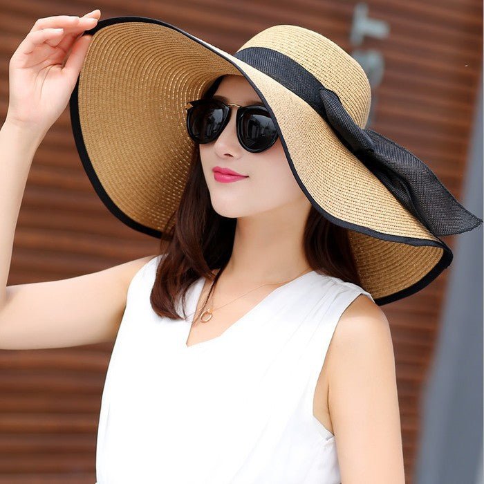 Manufacturers sell big brim hat shade straw hat female summer foldable sunscreen sun hat travel seaside vacation beach hat - Premium  from ZLA - Just $7.30! Shop now at ZLA