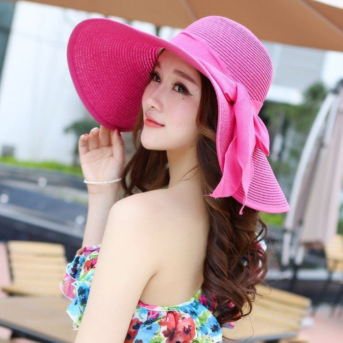 Manufacturers sell big brim hat shade straw hat female summer foldable sunscreen sun hat travel seaside vacation beach hat - Premium  from ZLA - Just $7.30! Shop now at ZLA