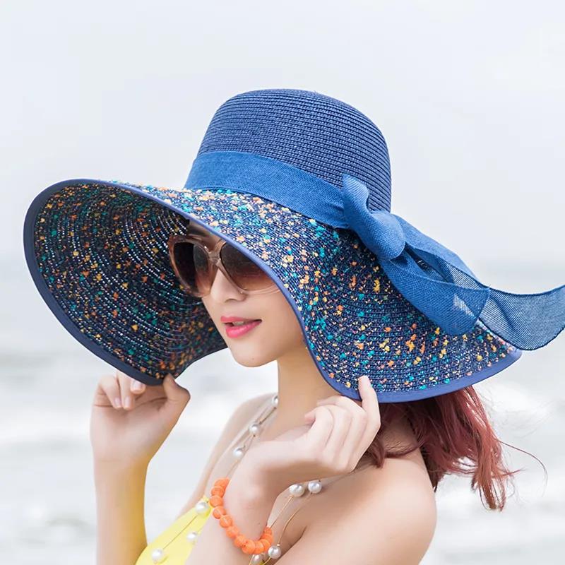 Manufacturers sell big brim hat shade straw hat female summer foldable sunscreen sun hat travel seaside vacation beach hat - Premium  from ZLA - Just $7.30! Shop now at ZLA