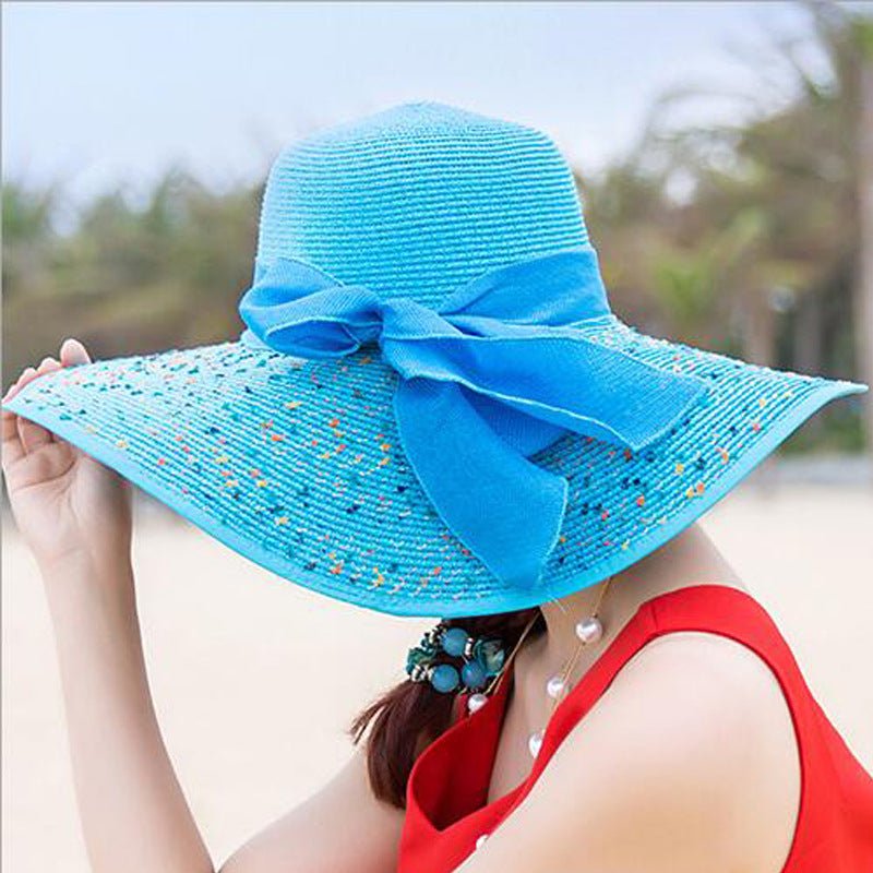 Manufacturers sell big brim hat shade straw hat female summer foldable sunscreen sun hat travel seaside vacation beach hat - Premium  from ZLA - Just $7.30! Shop now at ZLA