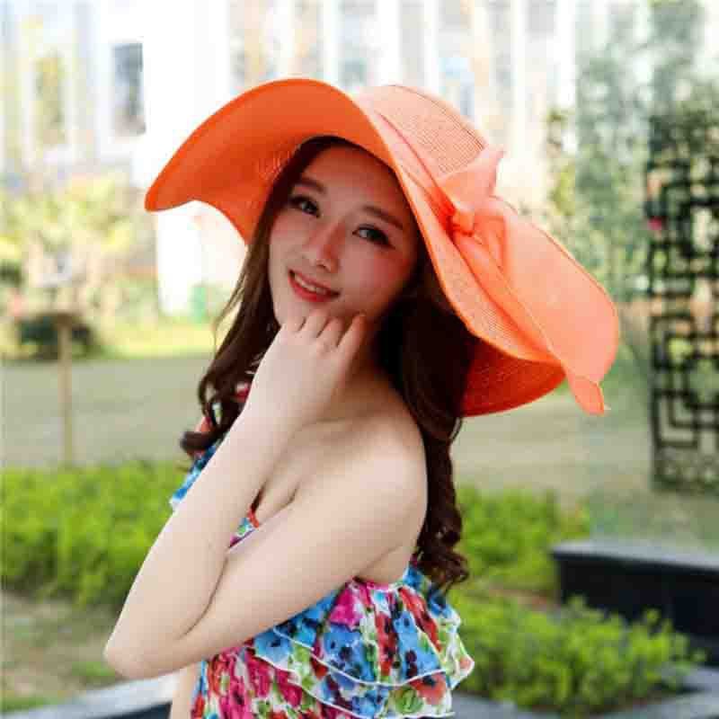 Manufacturers sell big brim hat shade straw hat female summer foldable sunscreen sun hat travel seaside vacation beach hat - Premium  from ZLA - Just $7.30! Shop now at ZLA