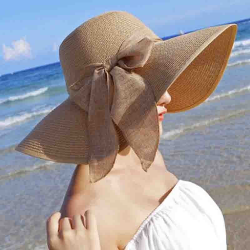 Manufacturers sell big brim hat shade straw hat female summer foldable sunscreen sun hat travel seaside vacation beach hat - Premium  from ZLA - Just $7.30! Shop now at ZLA