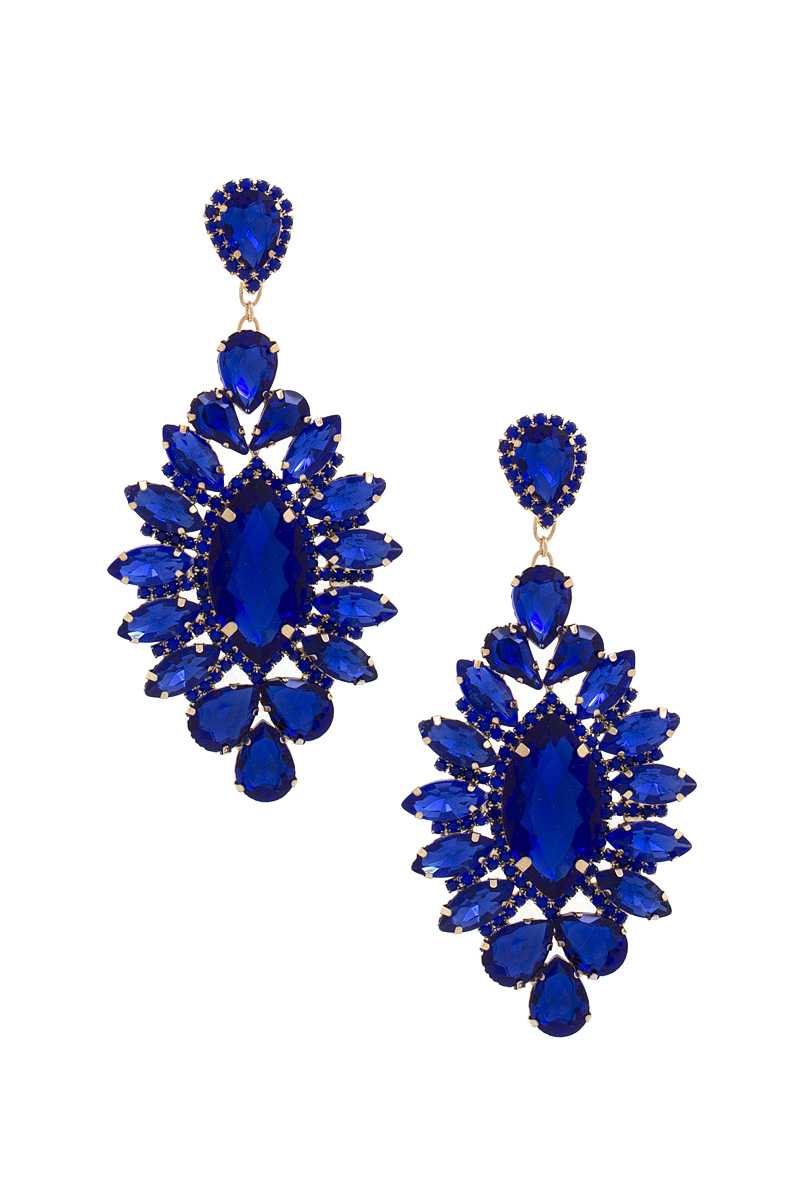 Marquise Rhinestone Dangle Earring - ZLA