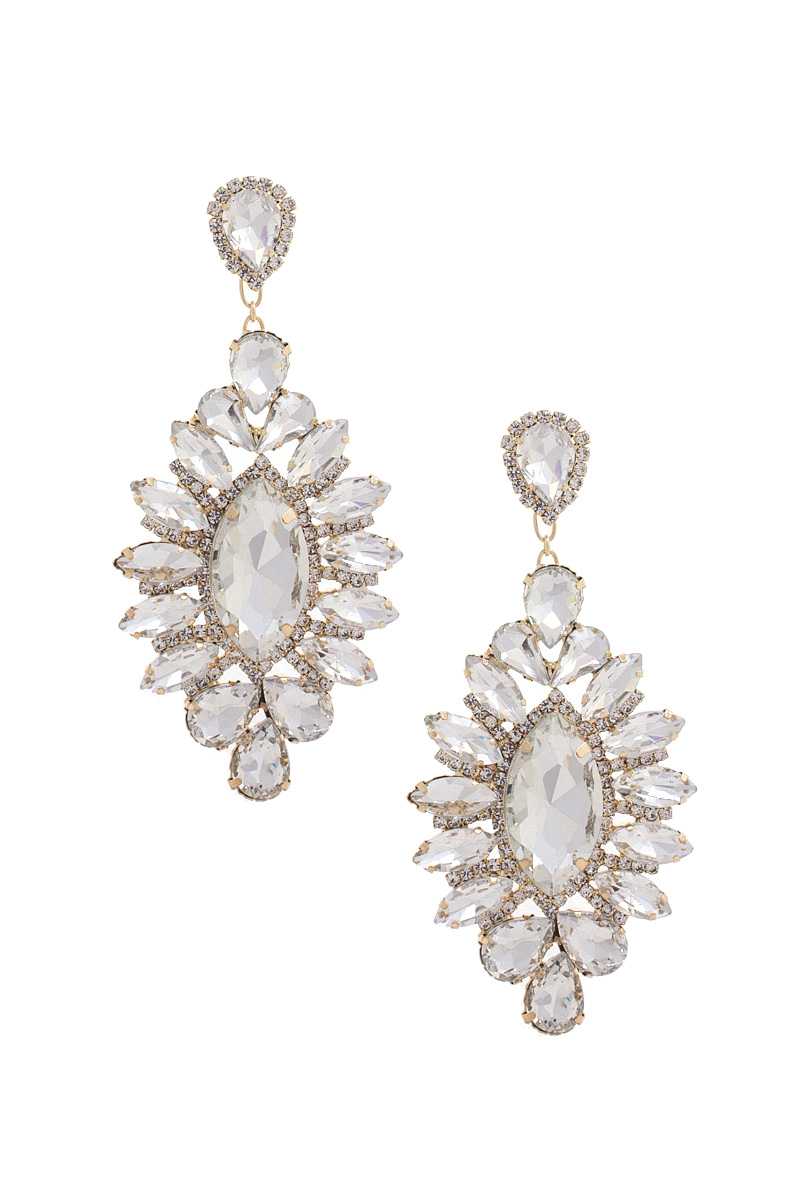 Marquise Rhinestone Dangle Earring - ZLA