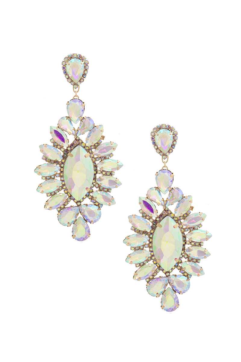 Marquise Rhinestone Dangle Earring - ZLA