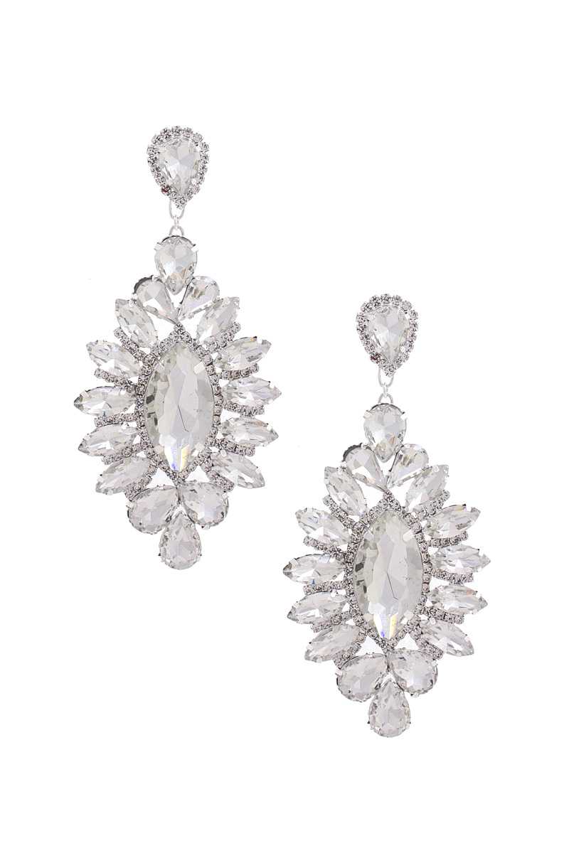 Marquise Rhinestone Dangle Earring - ZLA