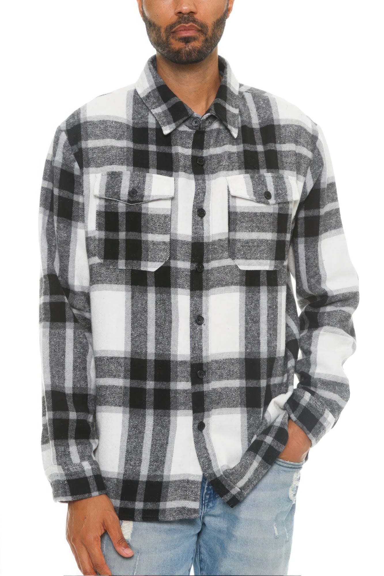 Men's Checkered Soft Flannel Shacket - Premium  from ZLA - Just $43! Shop now at ZLA