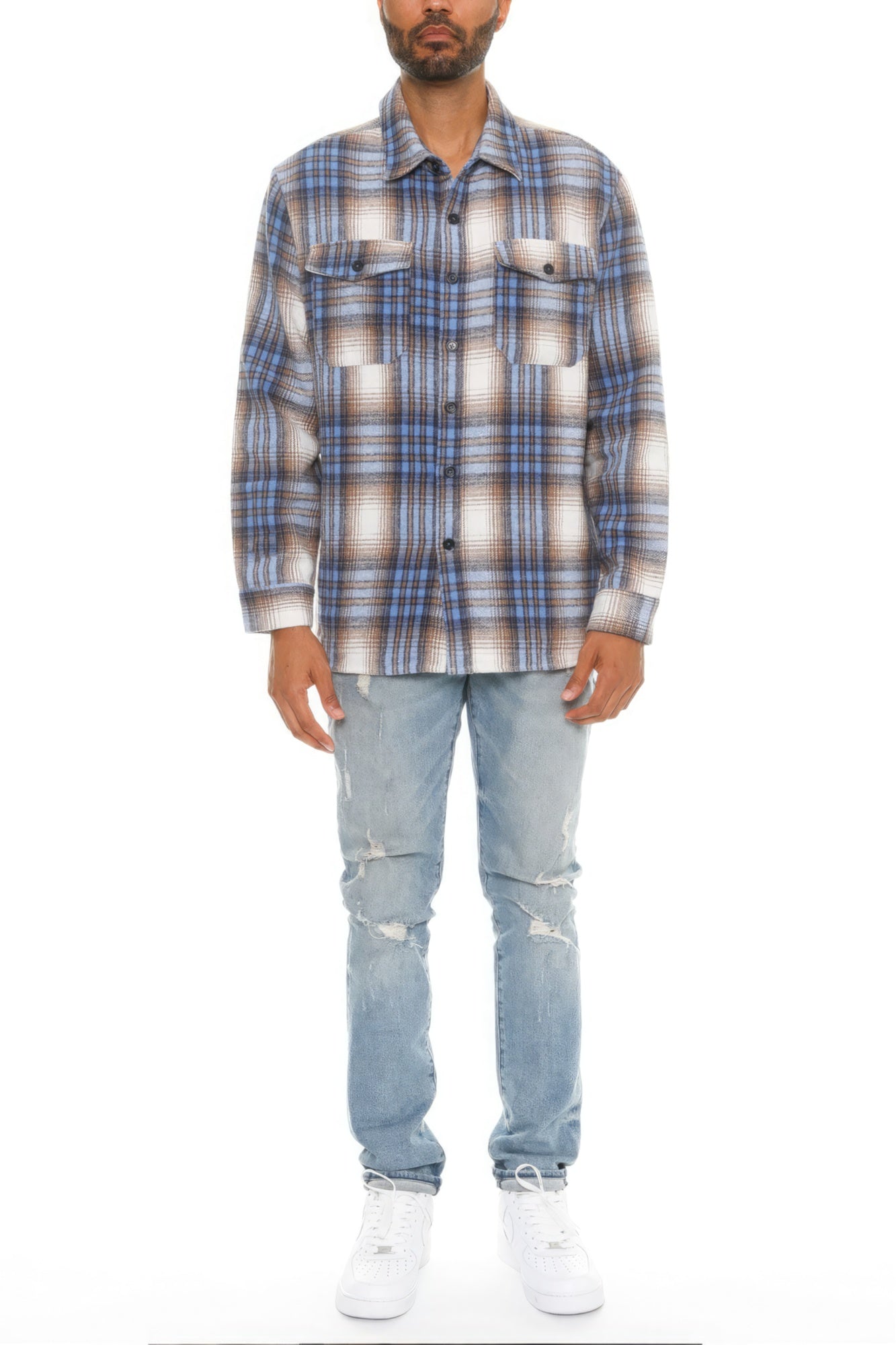 Men's Checkered Soft Flannel Shacket - Premium  from ZLA - Just $43! Shop now at ZLA