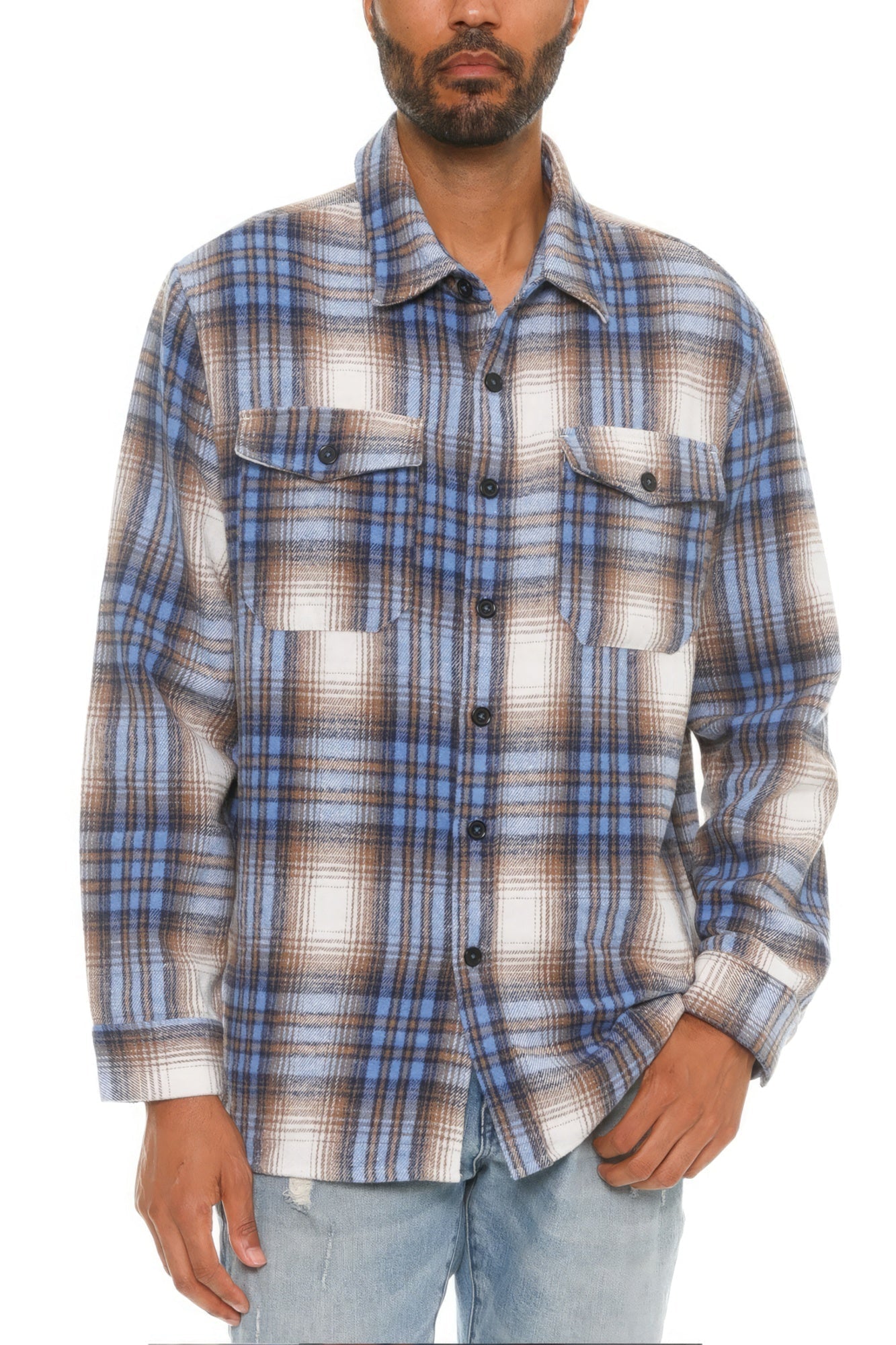 Men's Checkered Soft Flannel Shacket - Premium  from ZLA - Just $43! Shop now at ZLA