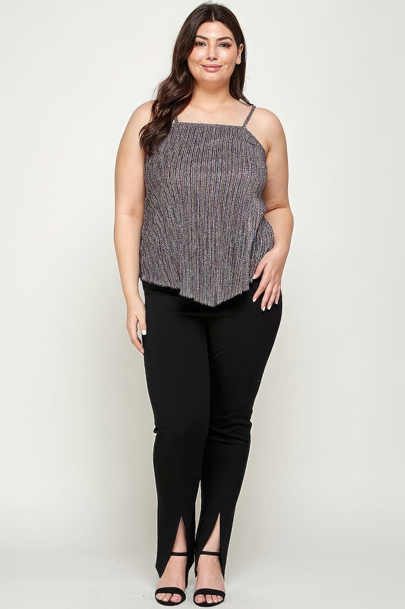 Metallic Stripe Handkerchief Plus Size Top - Premium  from ZLA - Just $31! Shop now at ZLA