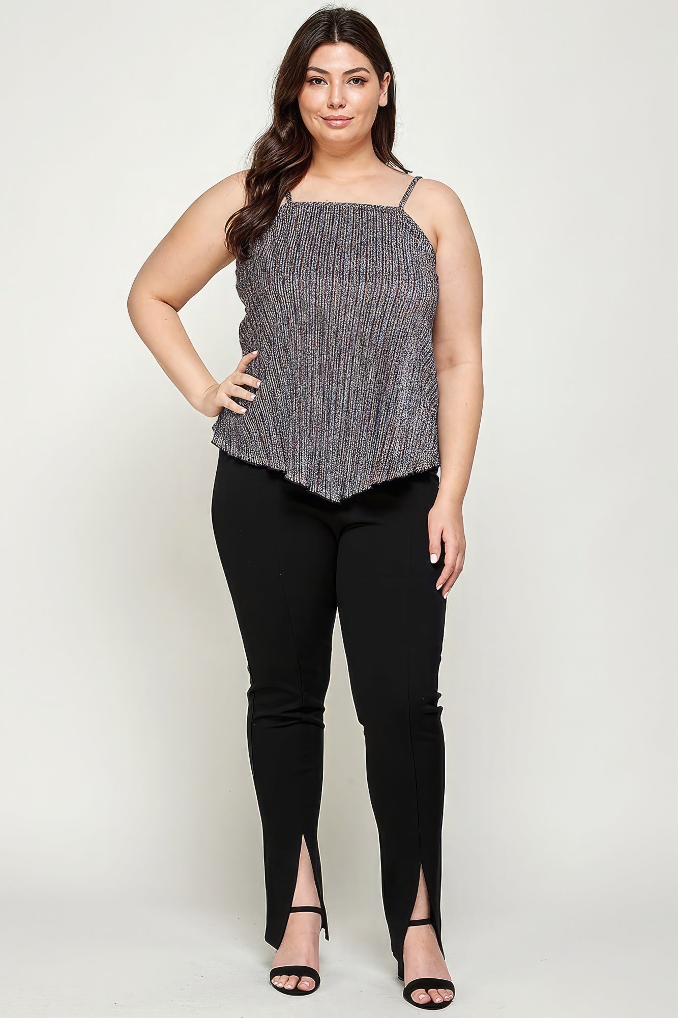 Metallic Stripe Handkerchief Plus Size Top - Premium  from ZLA - Just $31! Shop now at ZLA